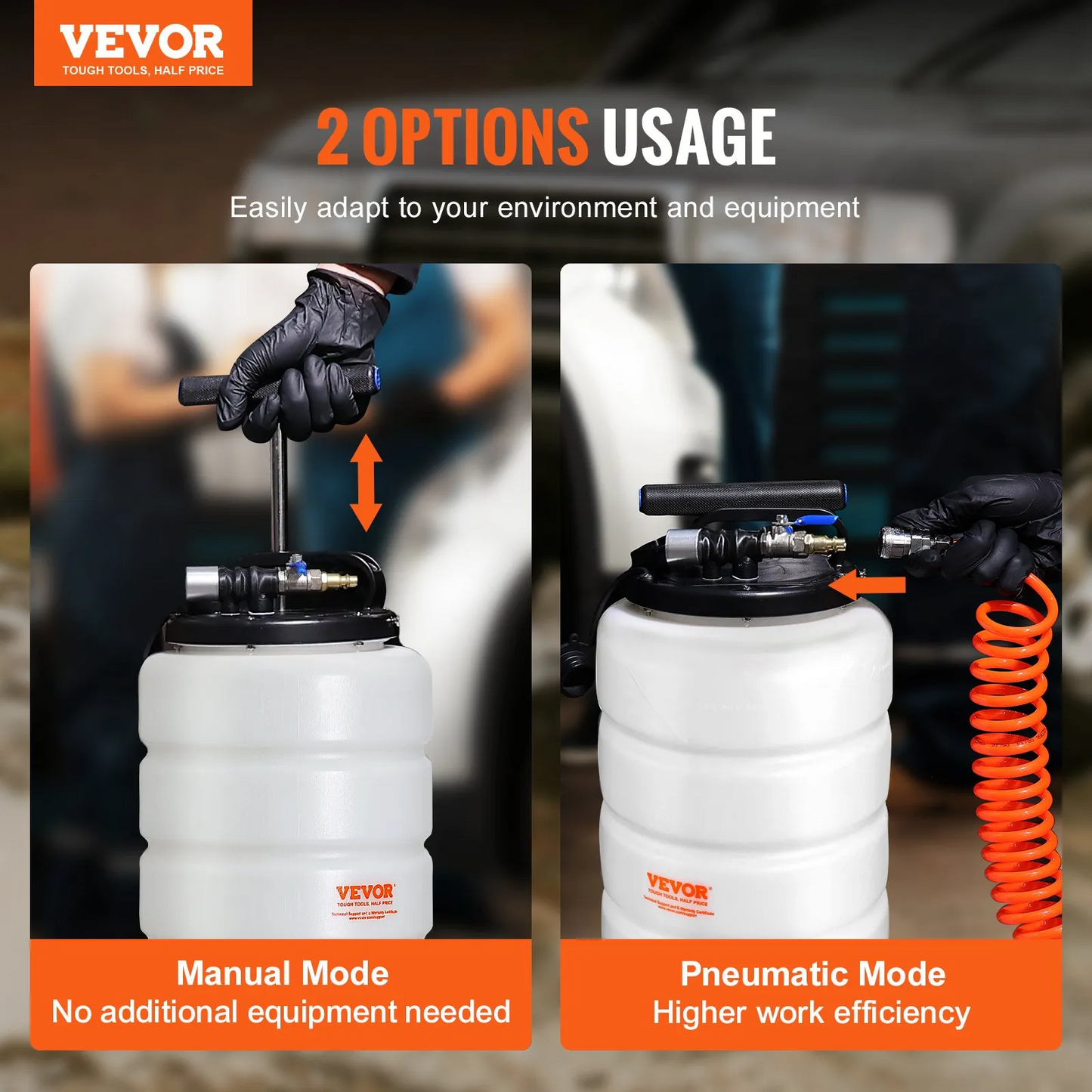 VEVOR Fluid Extractor, 4 Gallons (15 Liters), Pneumatic/Manual Oil Changer Vacuum Fluid Extractor W Dipstick,-$55