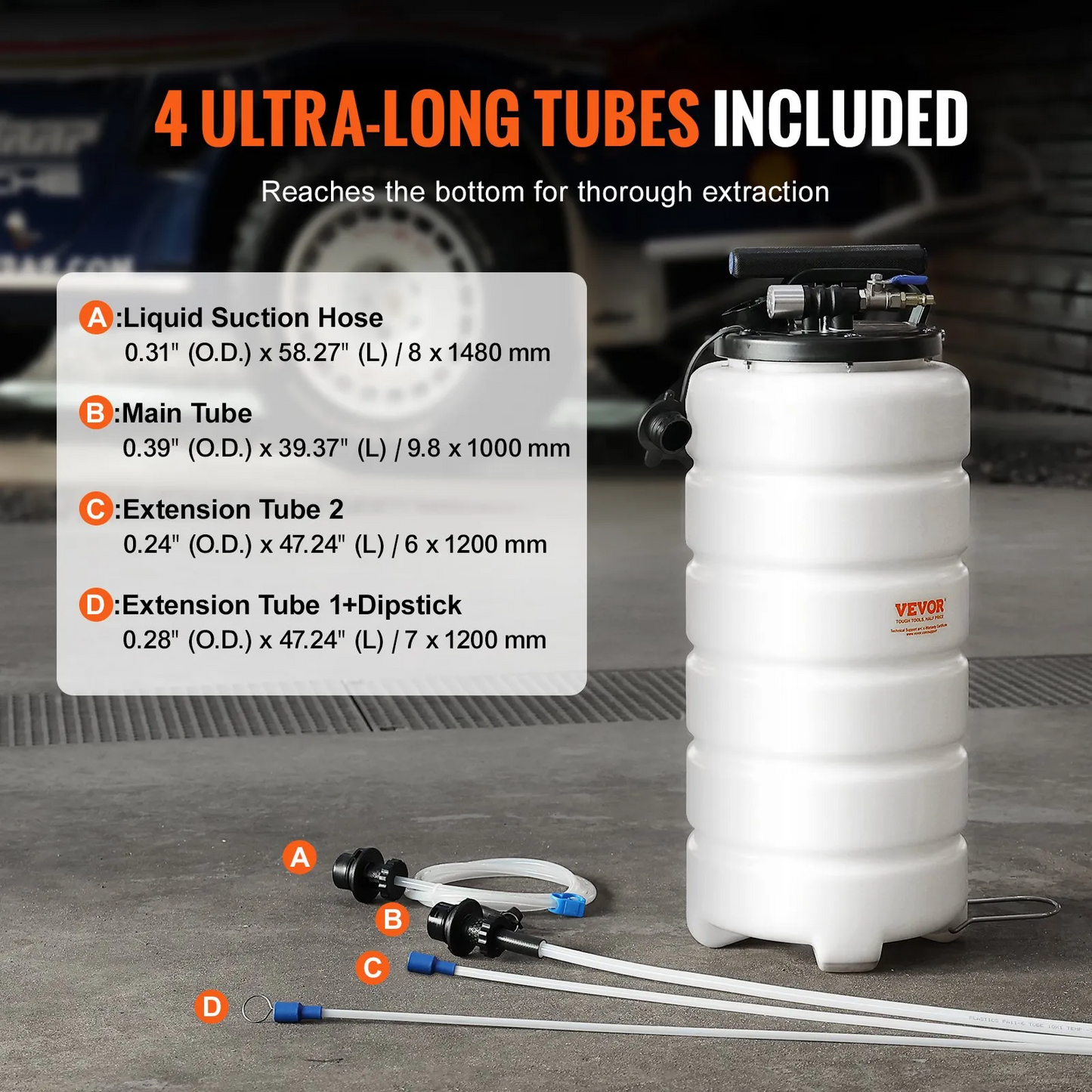 VEVOR Fluid Extractor, 4 Gallons (15 Liters), Pneumatic/Manual Oil Changer Vacuum Fluid Extractor W Dipstick,-$55