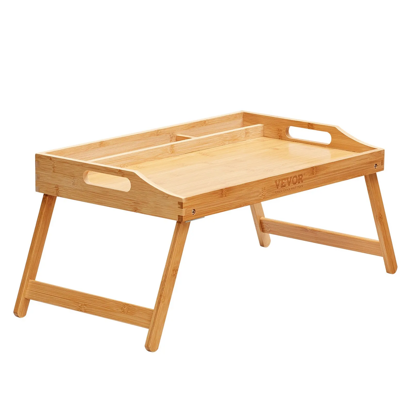 VEVOR Bed Tray Table with Foldable Legs & Media Slot, Bamboo Breakfast Tray for Sofa, Platter, 19.7" x 11.8"-$20