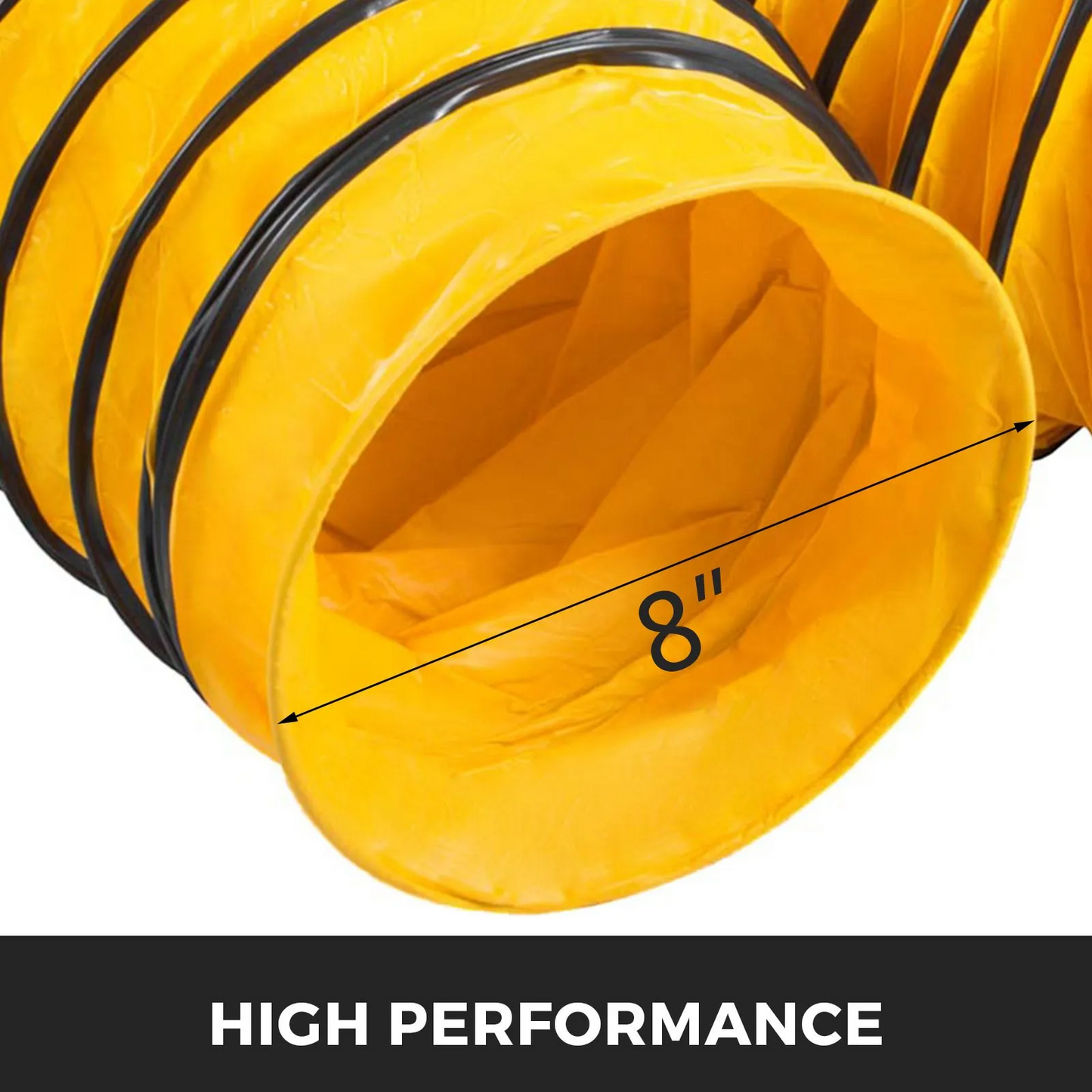 VEVOR 25FT(8m) PVC Flexible Duct Hosing 12inch with An Extra Storage Bag extraction flexible ducting,-$45