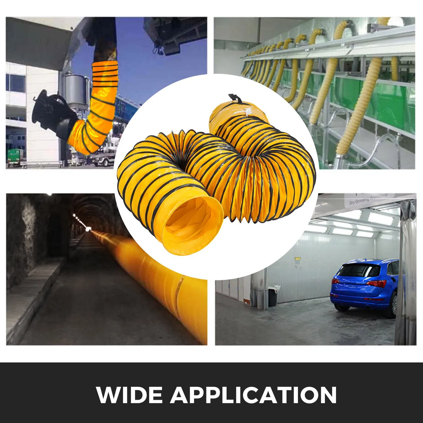 VEVOR 25FT(8m) PVC Flexible Duct Hosing 12inch with An Extra Storage Bag extraction flexible ducting,-$45