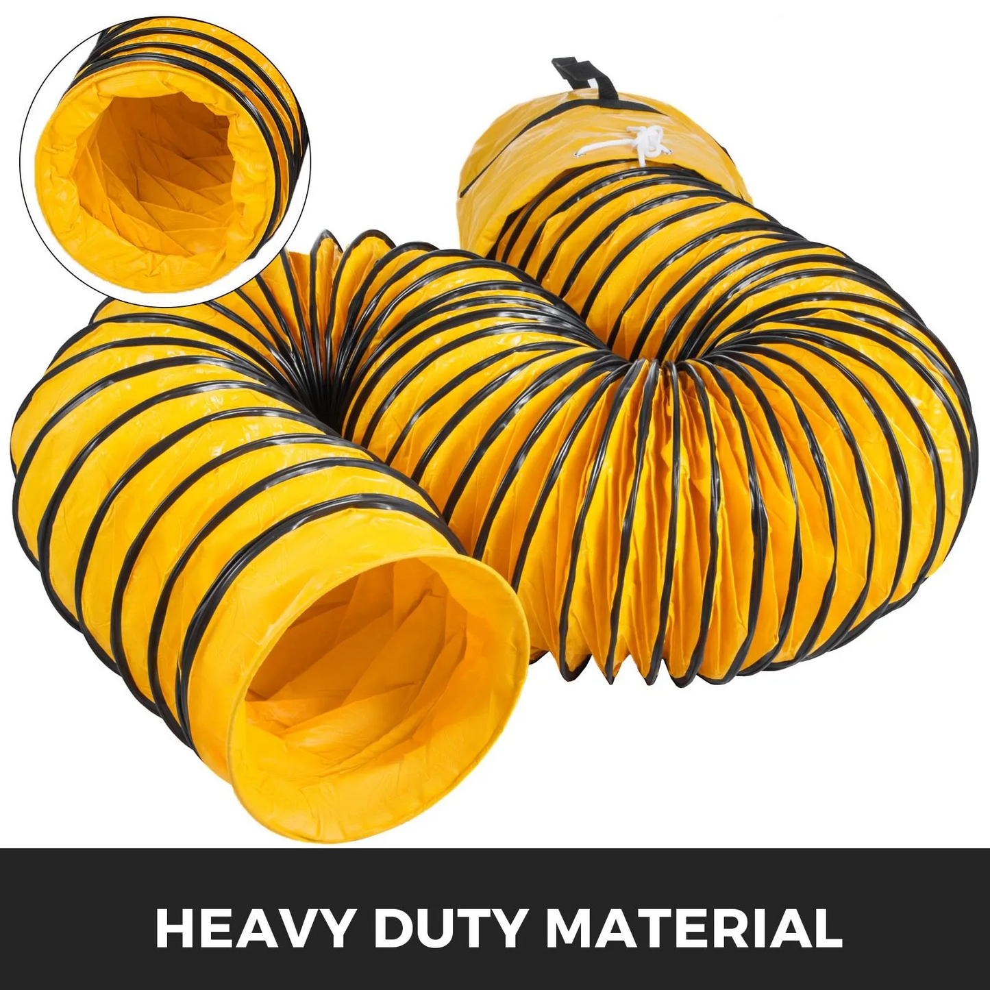 VEVOR 25FT(8m) PVC Flexible Duct Hosing 12inch with An Extra Storage Bag extraction flexible ducting,-$45