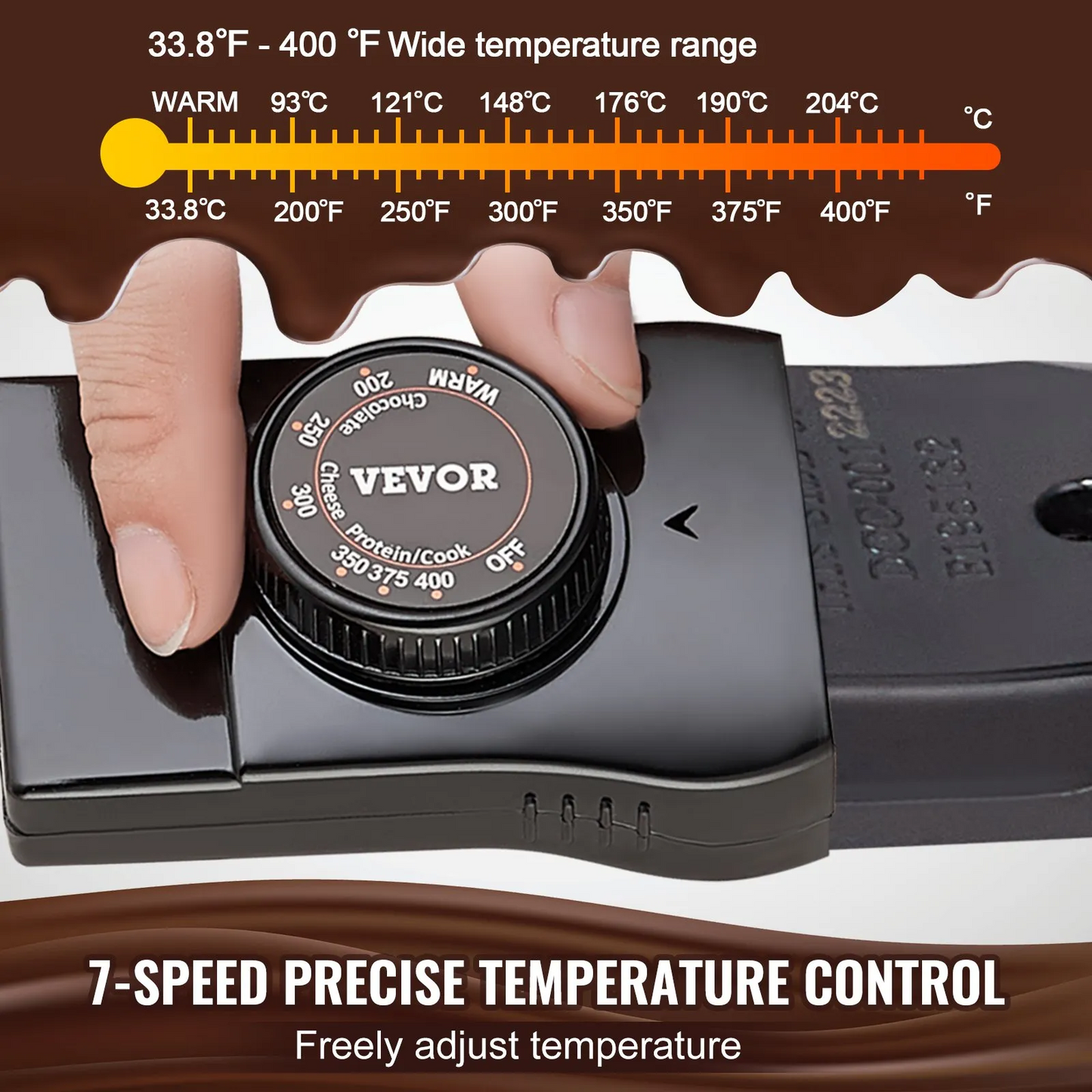 VEVOR Electric Fondue Pot Set for Cheese & Chocolate, 3 Quart Chocolate Melting Warmer, Stainless Steel Fondue,-$35