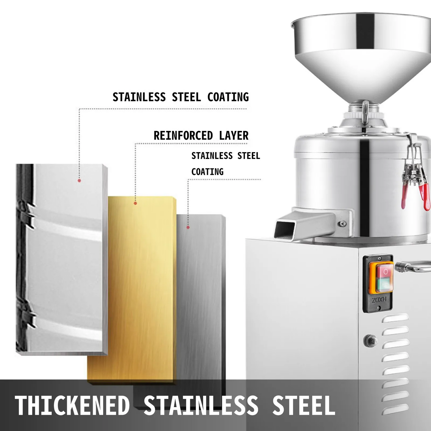 VEVOR Commercial Peanut Butter Maker 15 Kg/h, Electric Peanut Butter Maker 2850 r/min Stainless Steel,-$330
