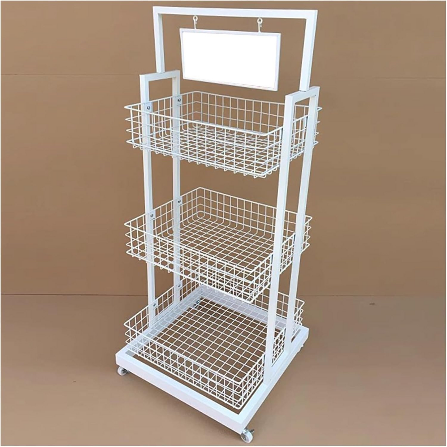 BNIB-4-Way & 3-Tier Storage Rack w/Wheels, Retail Display Racks, Household Storage Organizer