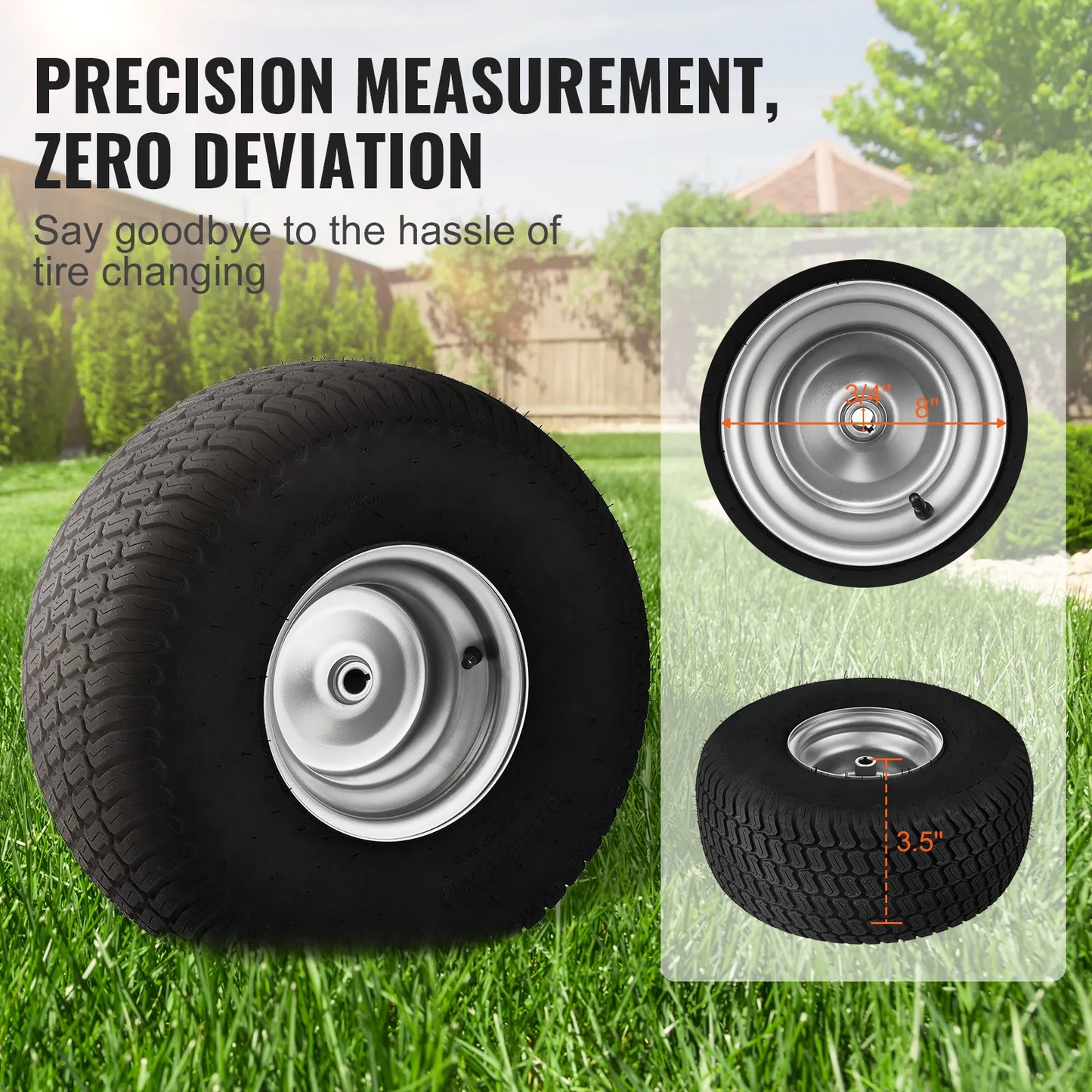 VEVOR Lawn Mower Tires with Rim, 20x8-8" Tubeless Tractor Tires, 2-Pack Tire, S-Turf Pneumatic Tires,-$120