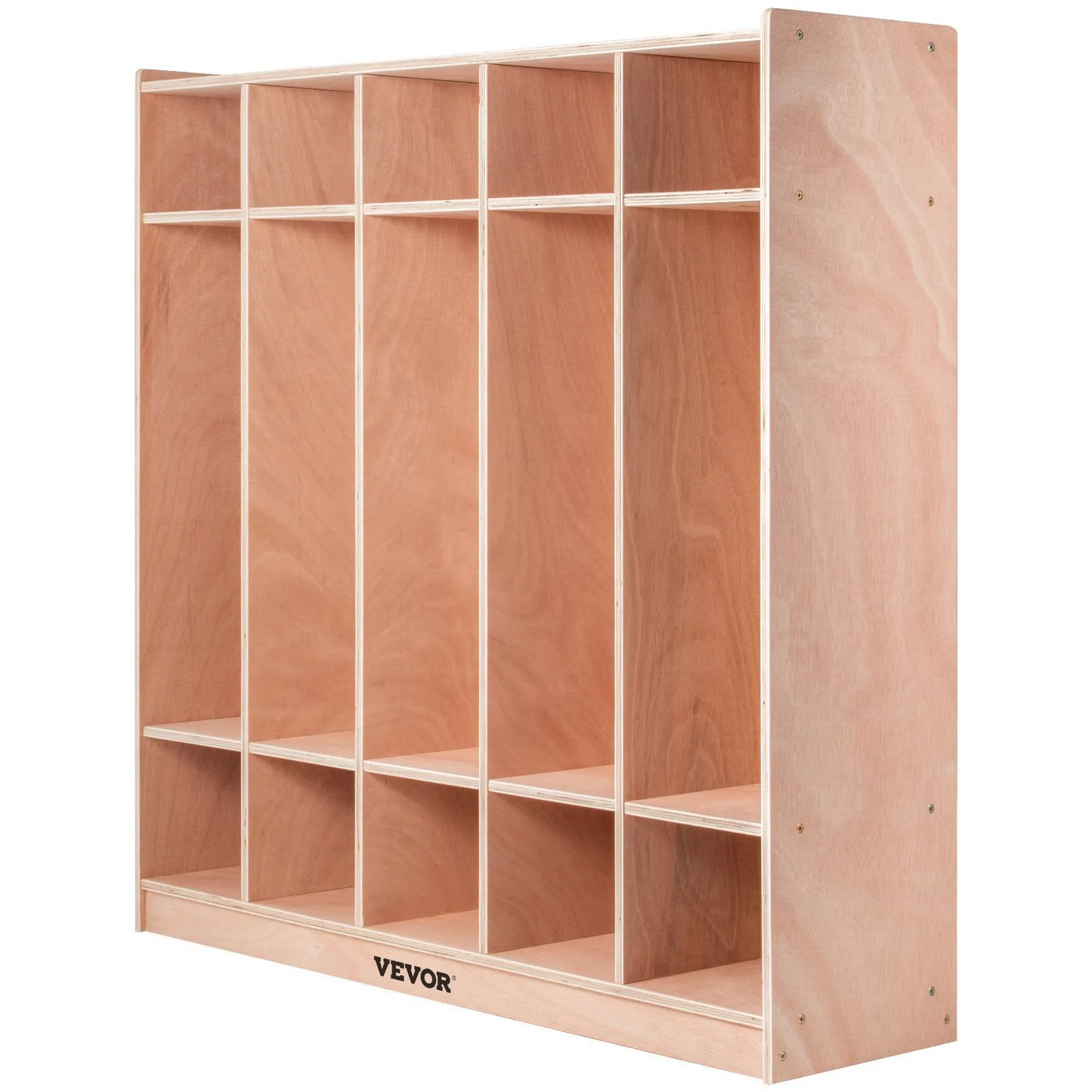 VEVOR Preschool Cubby Lockers 5-Section Plywood Birch Coat Locker 15MM Thickness Kids Locker for Home 48.4 In