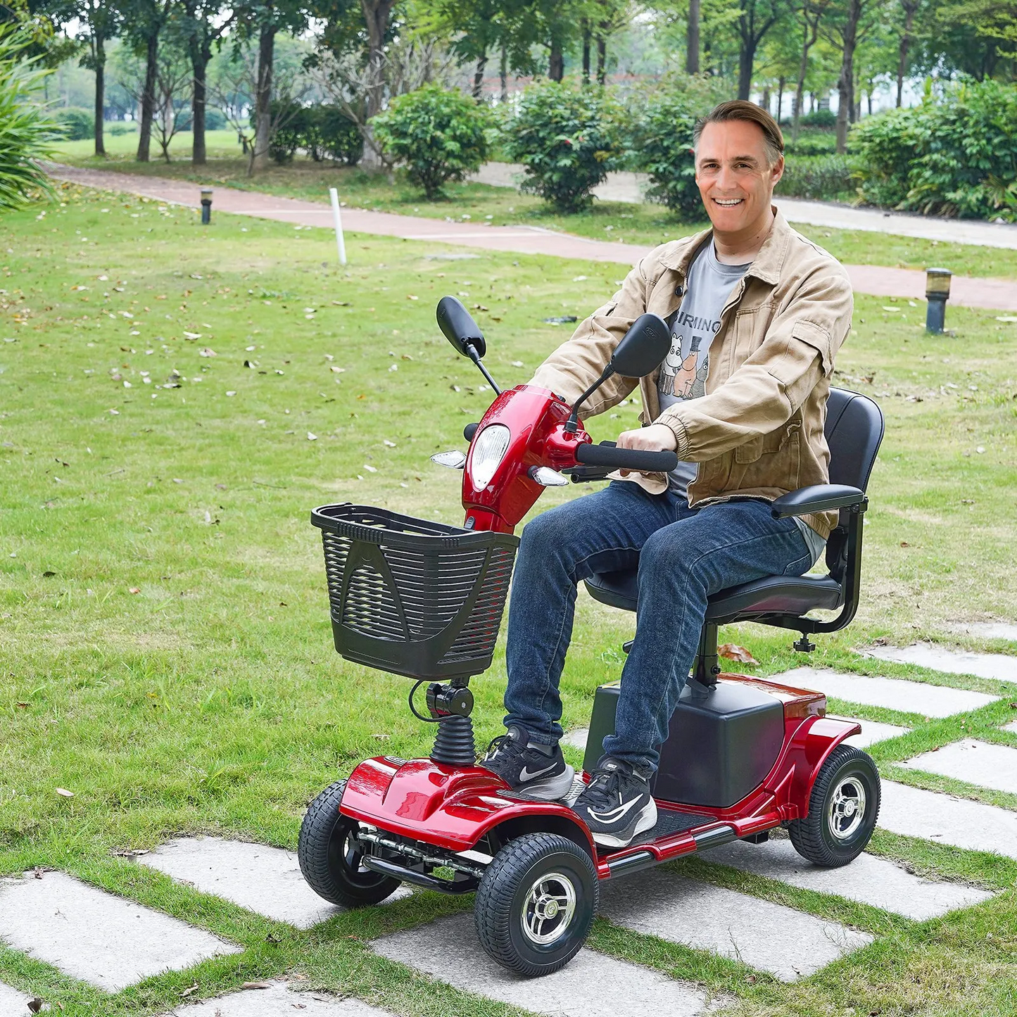 VEVOR Heavy-Duty 4 Wheel Mobility Scooter for Adults & Seniors - Folding Electric Powered Mobility Scooter,-$850