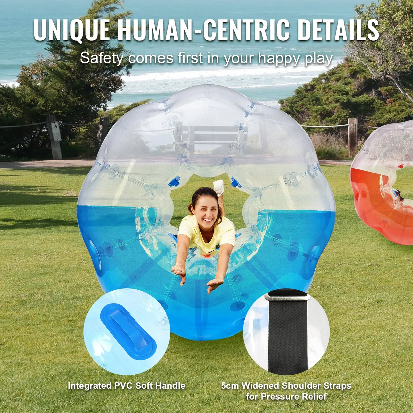 VEVOR Inflatable Bumper Balls 2-Pack, 5FT/1.5M Body Sumo Zorb Balls for Teen & Adult, 0.8mm Thick PVC,-$180