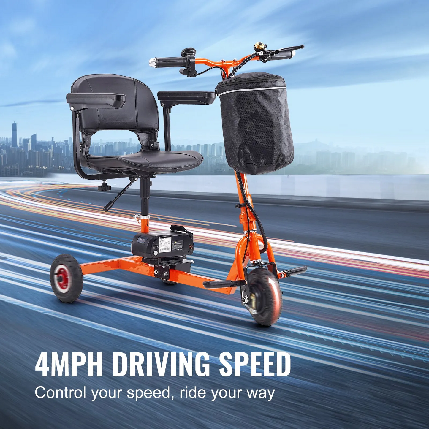VEVOR Foldable 3 Wheel Mobility Scooter for Seniors, Portable Electric Powered with 12 Mile Long Range,-$450