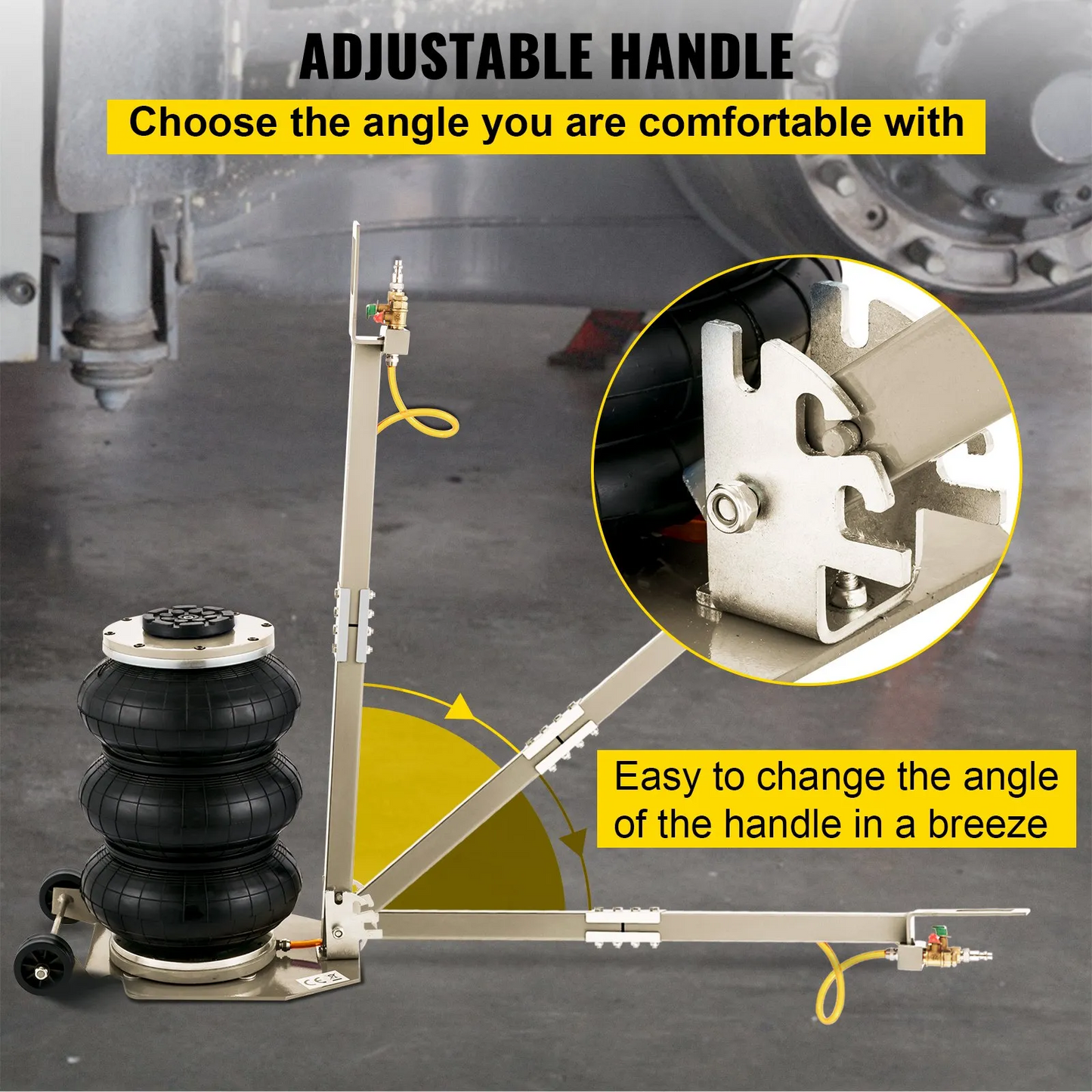 VEVOR Triple Air Bag Jack Pneumatic Jack 6600lbs Quick Lift 3T Heavy Duty White,-$85