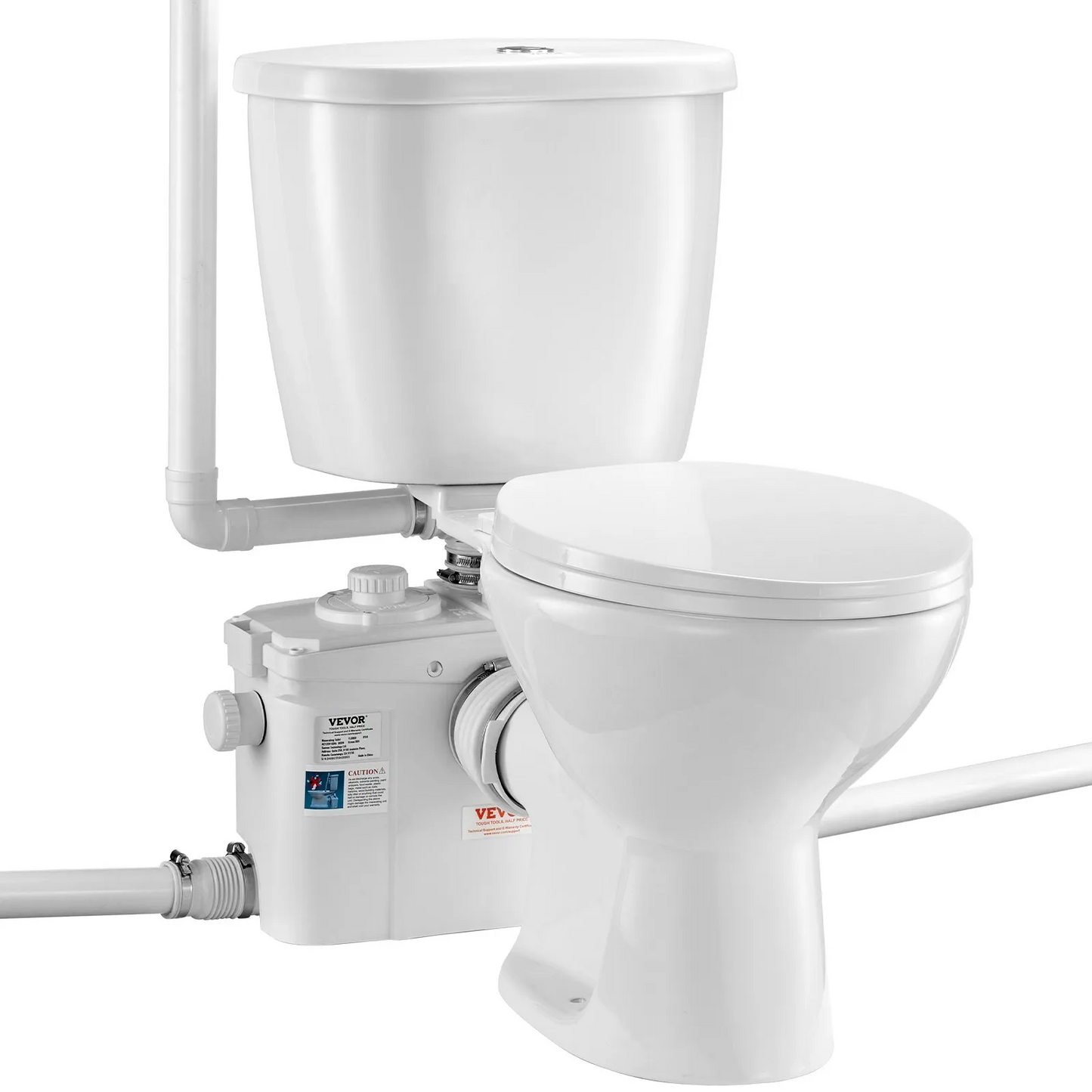 VEVOR Macerating Toilet System with 800W Pump Upflush Toilet For Basement,-$350