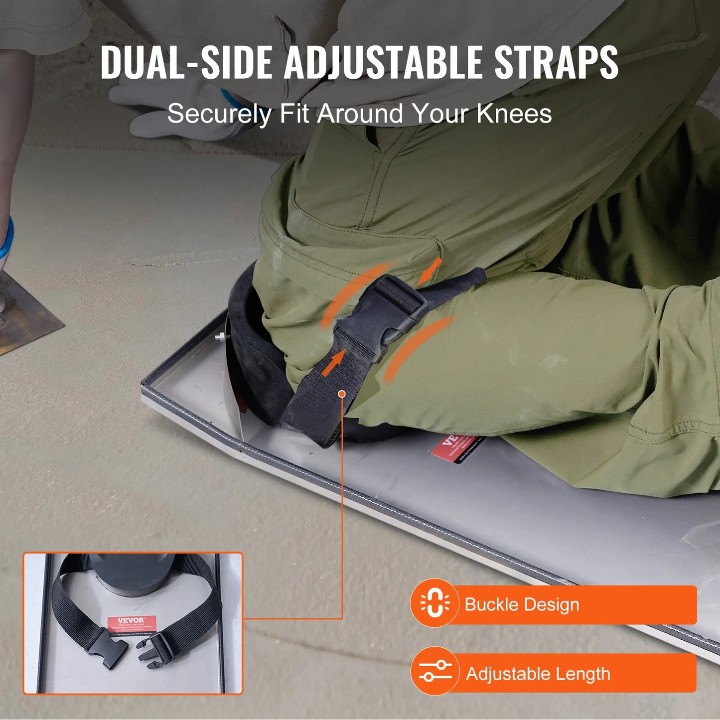 VEVOR Concrete Knee Boards Stainless Steel, 30'' x 10'' Concrete Sliders, Knee Boards For Concrete,-$95