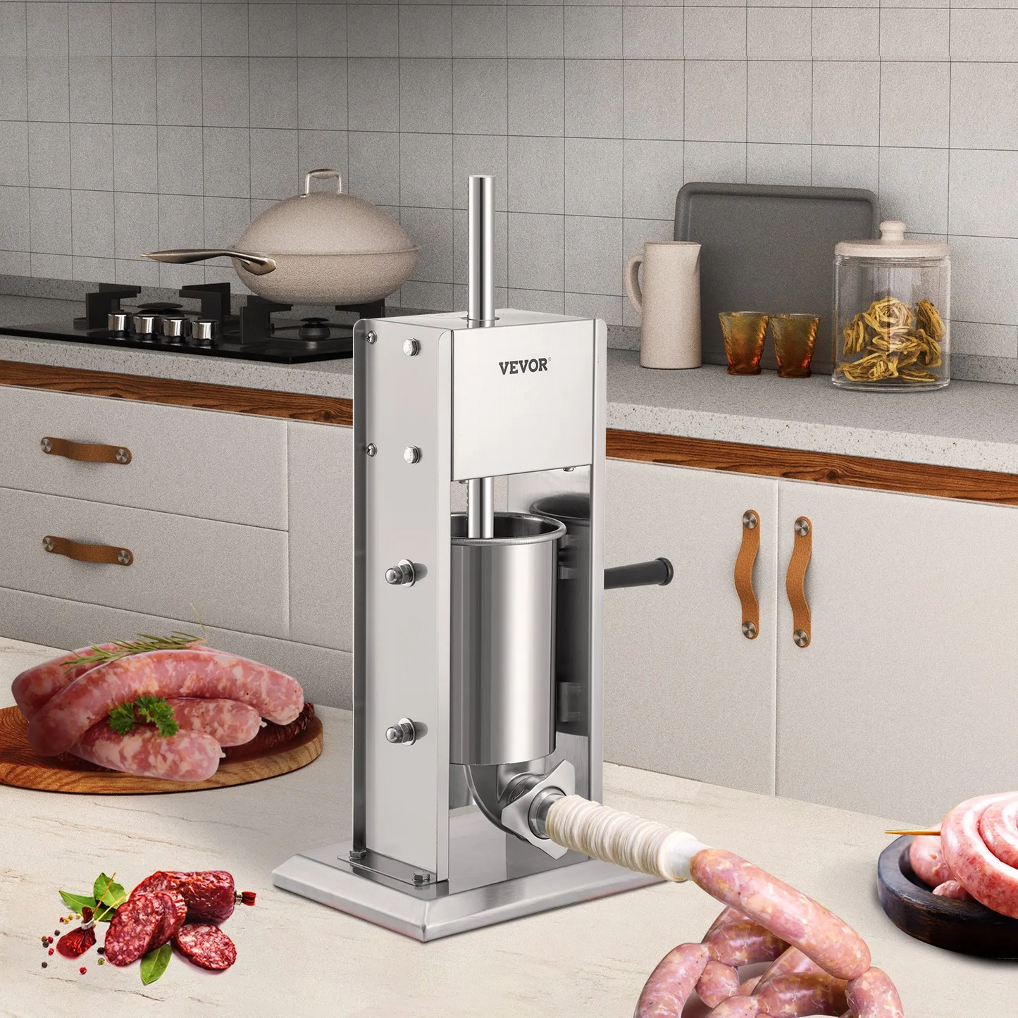 VEVOR Sausage Stuffer 5LBS/3L Capacity Homemade Sausage Maker Stainless Steel,-$95