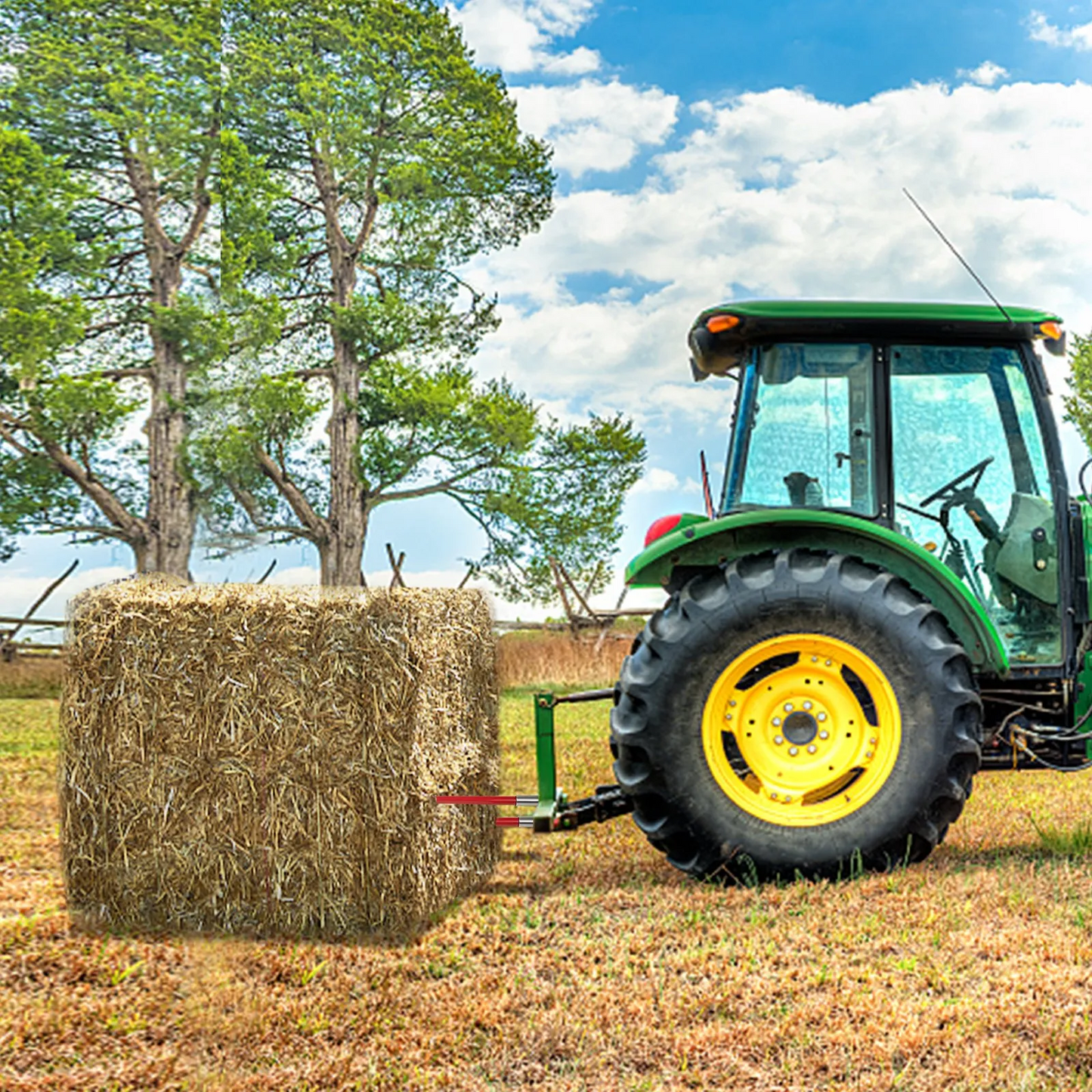 VEVOR Hay Spear 49" Bale Spear 4500 lbs Capacity, Quick Attach Square Hay Bale Spears 1 3/4" wide,-$80