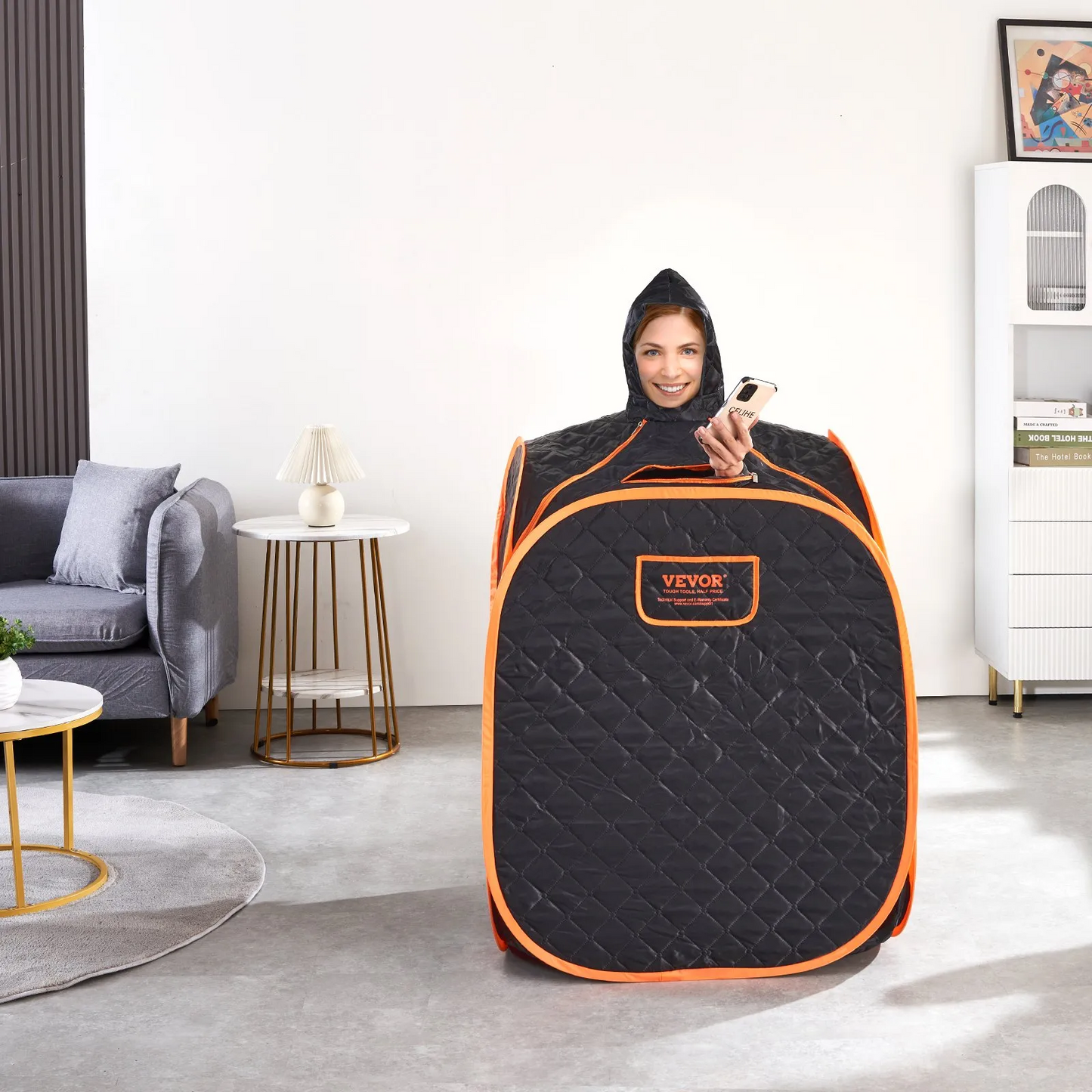 VEVOR Portable Personal Steam Sauna Spa Tent with 2L 1000 Watt Steam Generator, Includes Foldable Chair,-$80