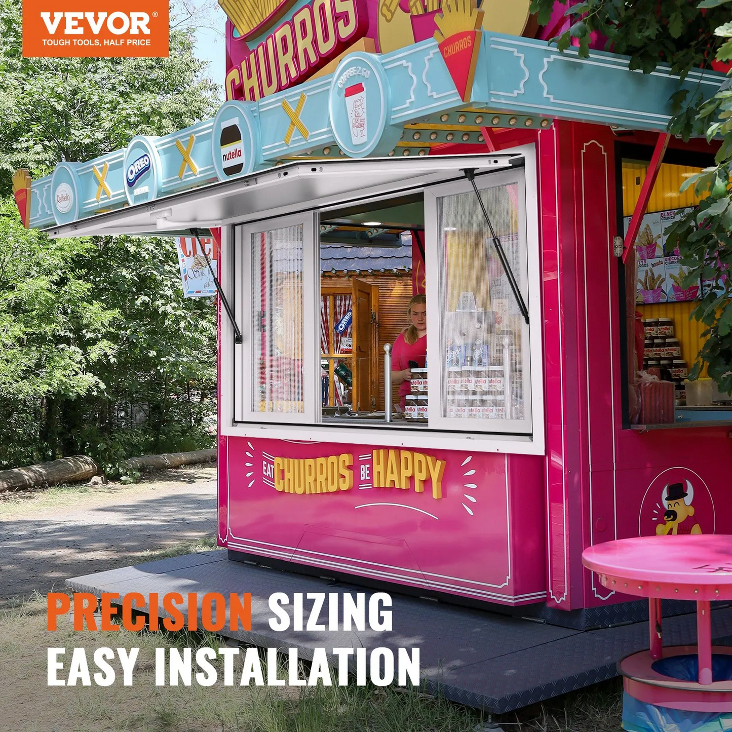 VEVOR 36"L x 36"W Concession Stand Serving Window Food Truck Service Awning,-$260