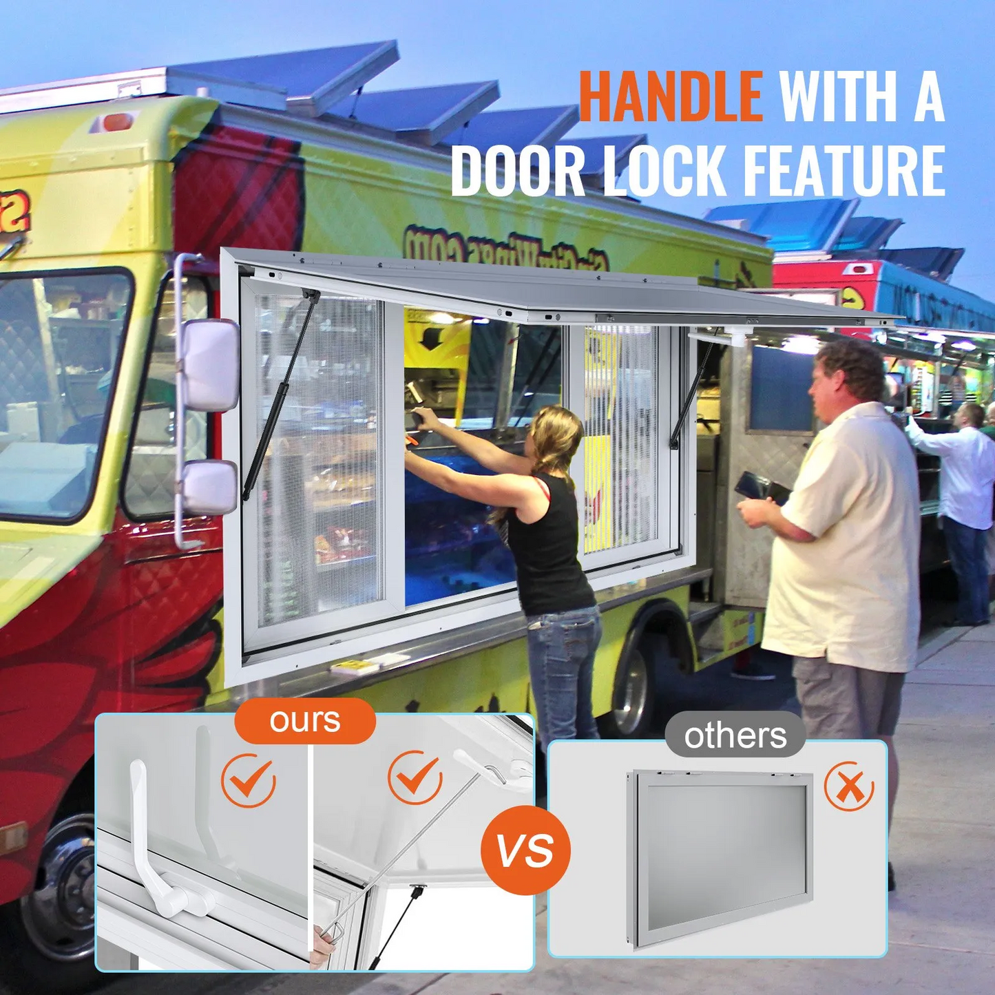 VEVOR 36"L x 36"W Concession Stand Serving Window Food Truck Service Awning,-$260