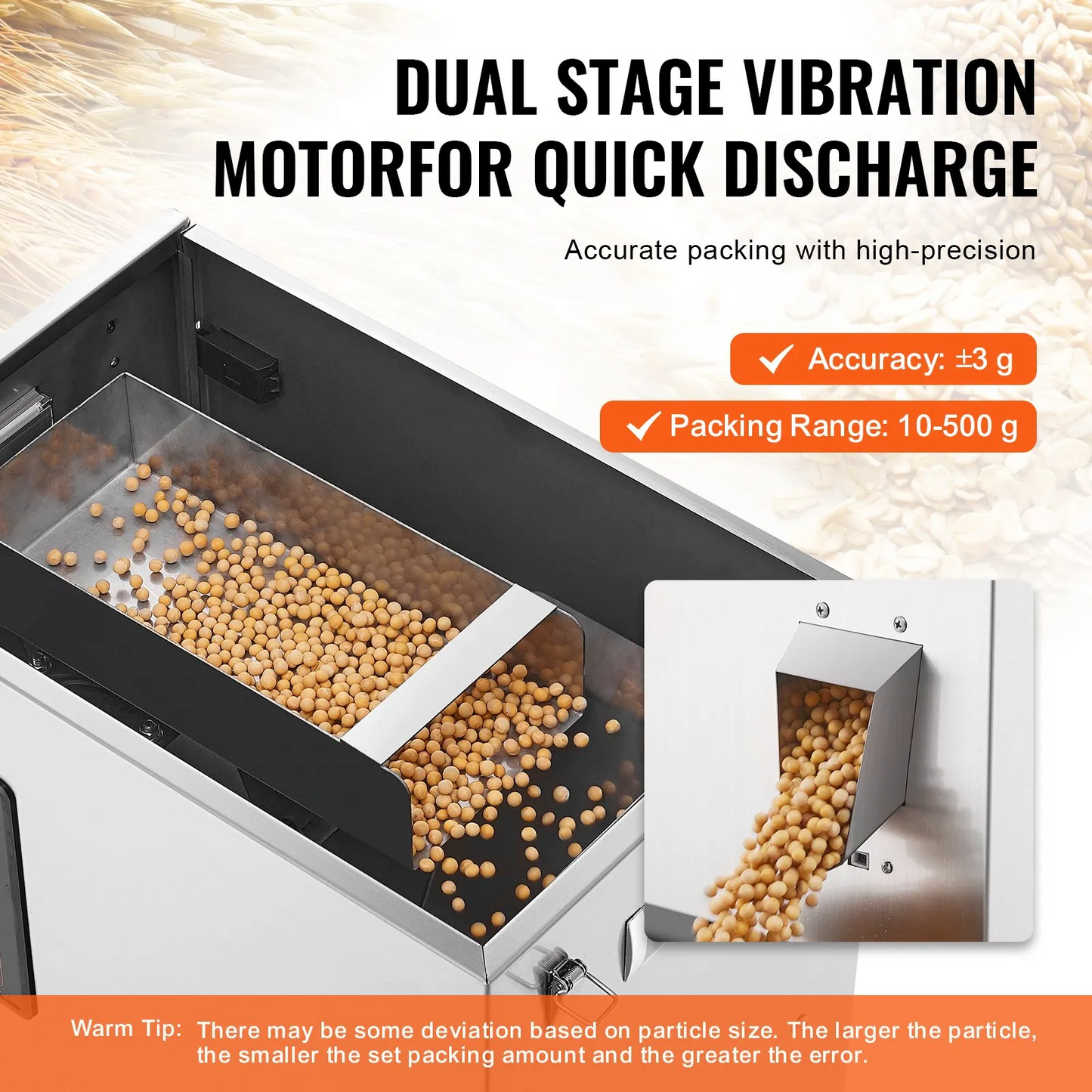 VEVOR Powder Filling Machine, 0.022-1.1lbs/10-500g, Automatic Intelligent Particle Weighing,-$270