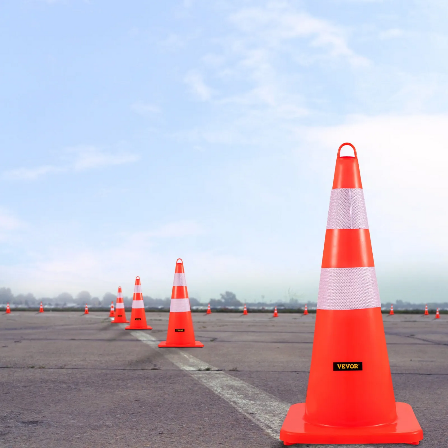 VEVOR Safety Cones Traffic Cones 6 x 28" Orange Reflective Collars Road Cones,-$65