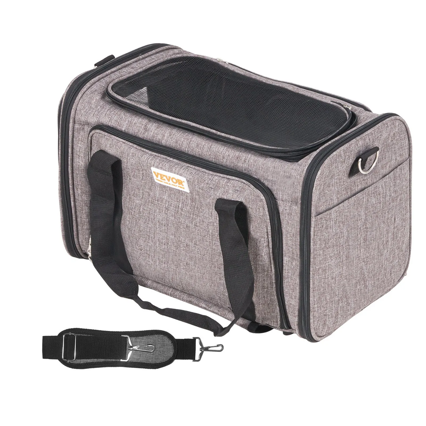 VEVOR Cat Carrier with Wheels, Airline Approved Rolling Pet Carrier with Telescopic Handle