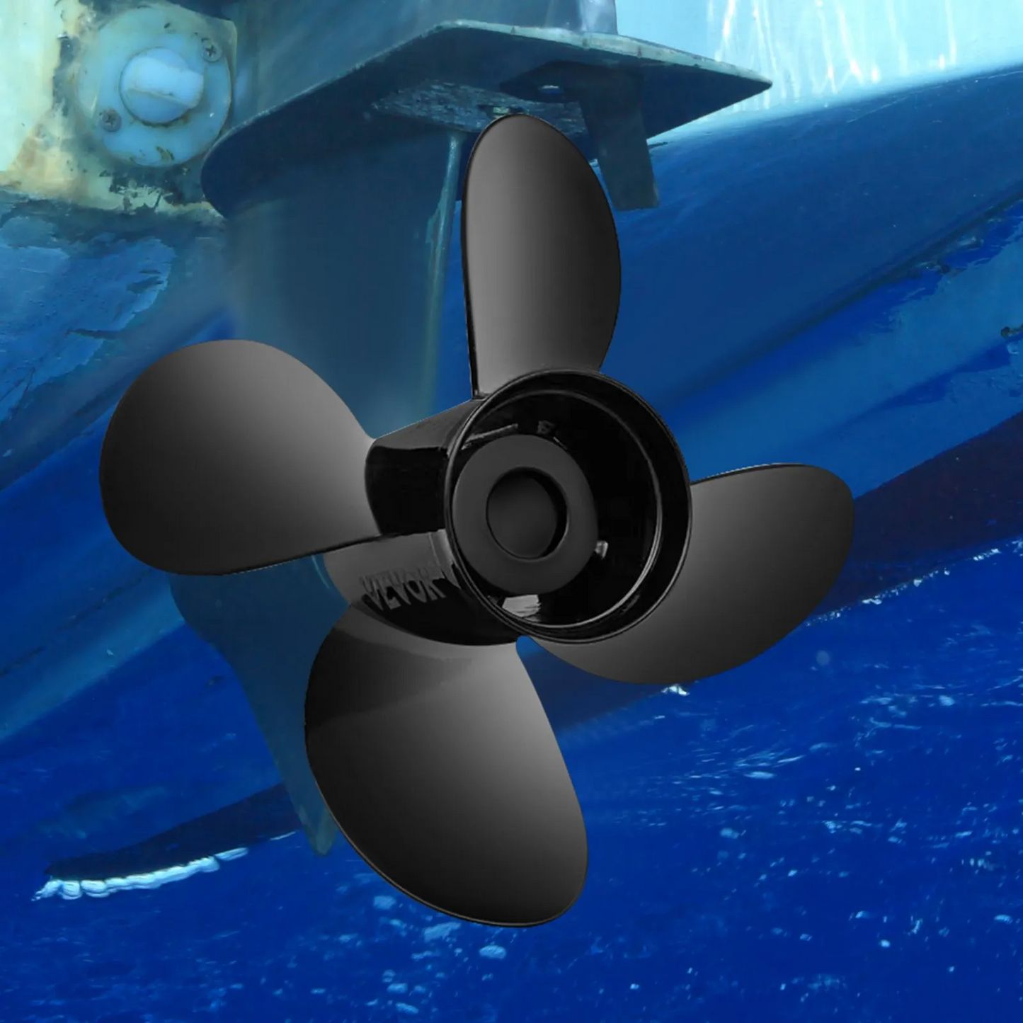 VEVOR Outboard Propeller, Replace for OEM 48-8M0084494, 4-Blade 14 1/2 x 17 Boat Propeller,-$60