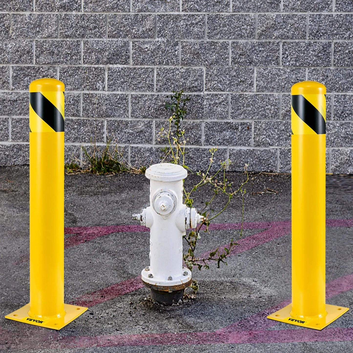 VEVOR Safety Bollard, 48 Inch Height Bollard Post, 5.5 Inch Diameter Steel Pipe Safety Bollard Post,-$80