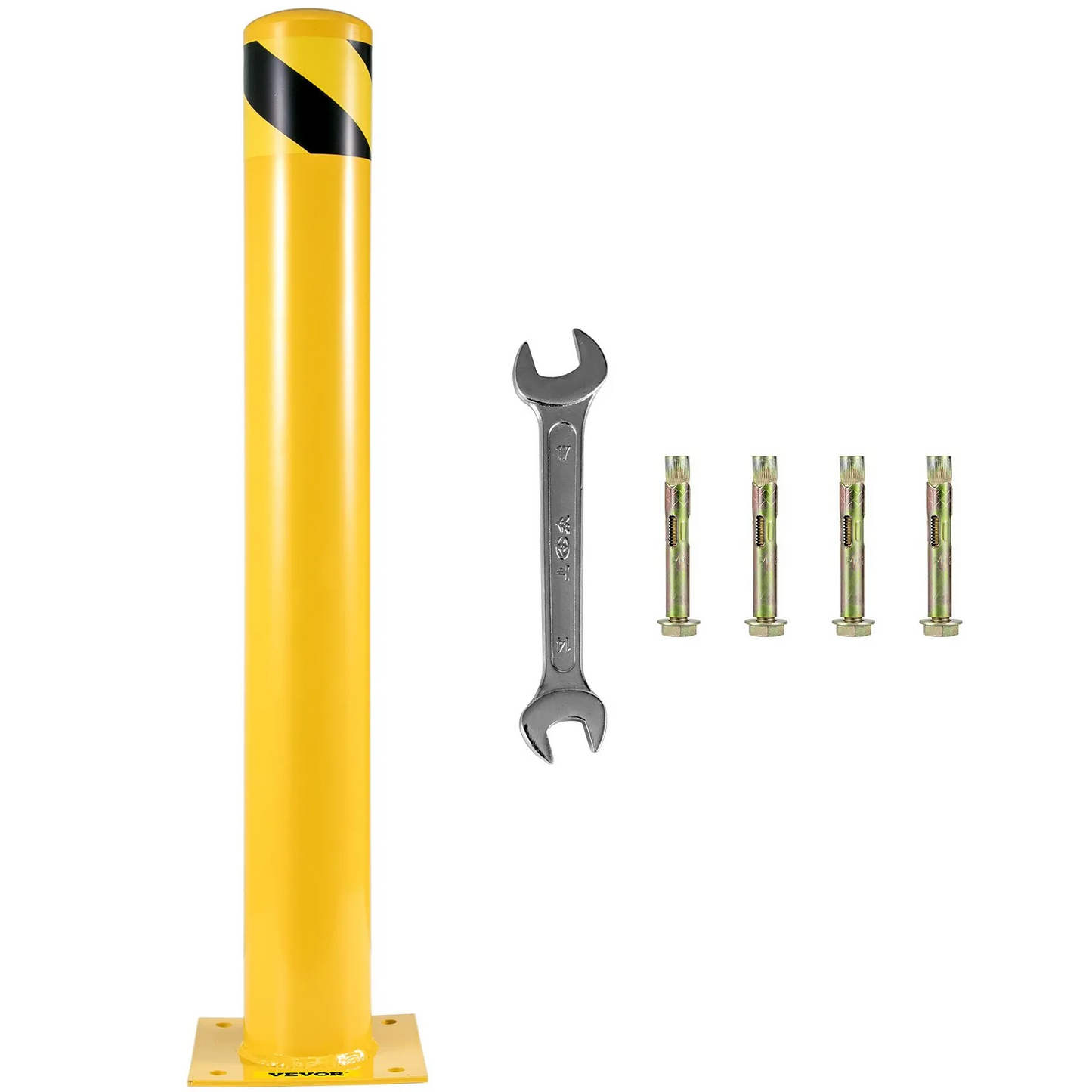 VEVOR Safety Bollard, 48 Inch Height Bollard Post, 5.5 Inch Diameter Steel Pipe Safety Bollard Post,-$80
