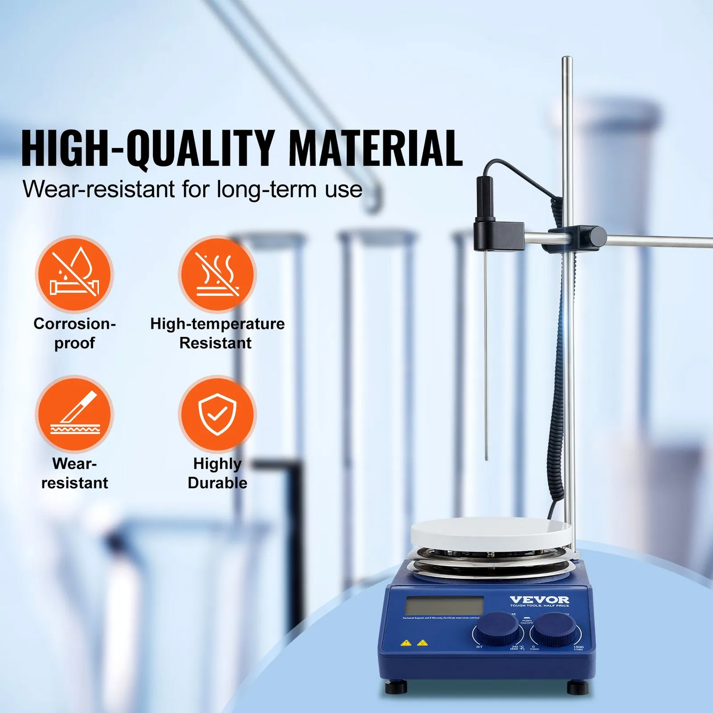 VEVOR Magnetic Stirrer Hot Plate, Max 644°F/340°C, 0-1500 RPM Hot Plate with Magnetic Stirrer,-$250