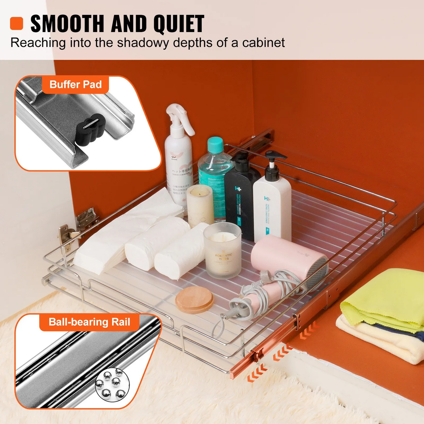 VEVOR 17"W x 21"D Pull Out Cabinet Organizer, Heavy Duty Slide Out Pantry Shelves,-$25