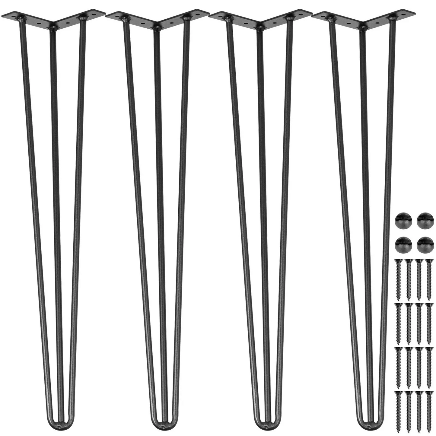 VEVOR Hairpin Table Legs 34 inch, Set of 4 DIY Desk Table Legs 3 Rods Heavy Duty,-$25