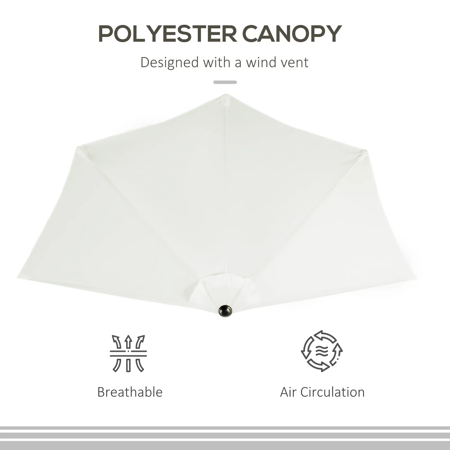 BNIIB-Outsunny 9ft Half Patio Umbrella Round Balcony Umbrella Waterproof Window Sun Shade,-$80