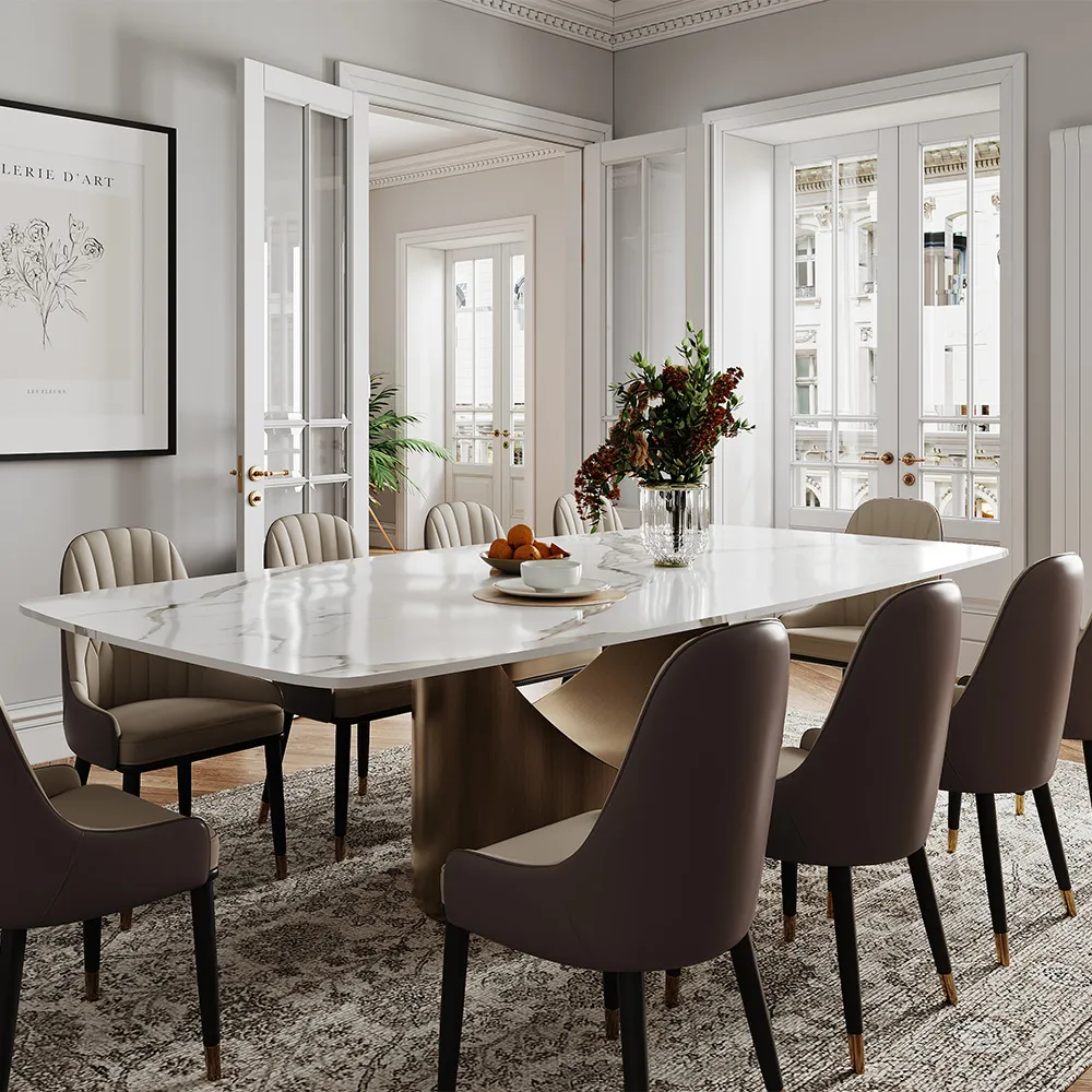 Brand New Hobart - Rectangular Sintered Stone Dining Table Base Color Bronze,-$1500