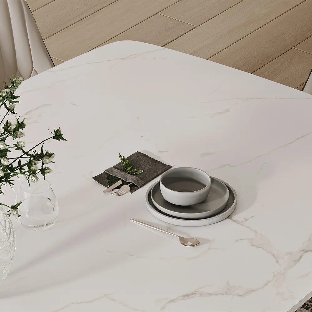 Brand New Hobart - Rectangular Sintered Stone Dining Table Base Color Bronze,-$1500