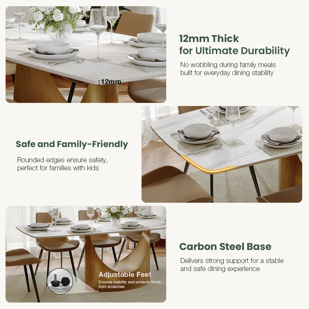 Brand New Hobart - Rectangular Sintered Stone Dining Table Base Color Bronze,-$1500