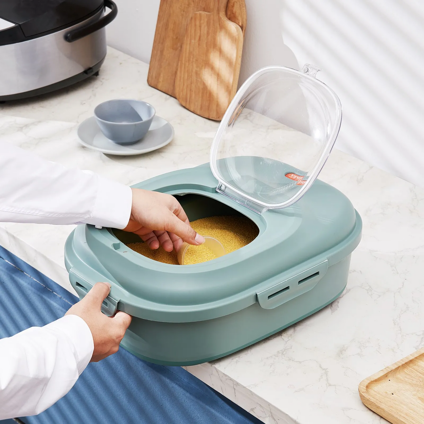 VEVOR Collapsible Dog Food Storage Container, 50 lbs Capacity Large Dispenser Bin with Attachable Casters,-$30