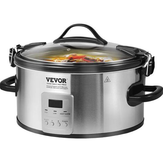 VEVOR Slow Cooker, 6QT 240W Electric Slow Cooker Pot with 3-Level Heat Settings,-$50