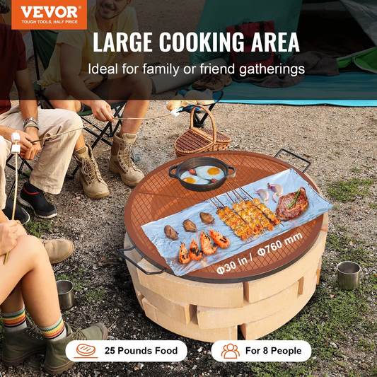 VEVOR X-Marks Fire Pit Grill Grate, Round Cooking Grate, Heavy Duty Steel Campfire BBQ Grill Grid,-$35