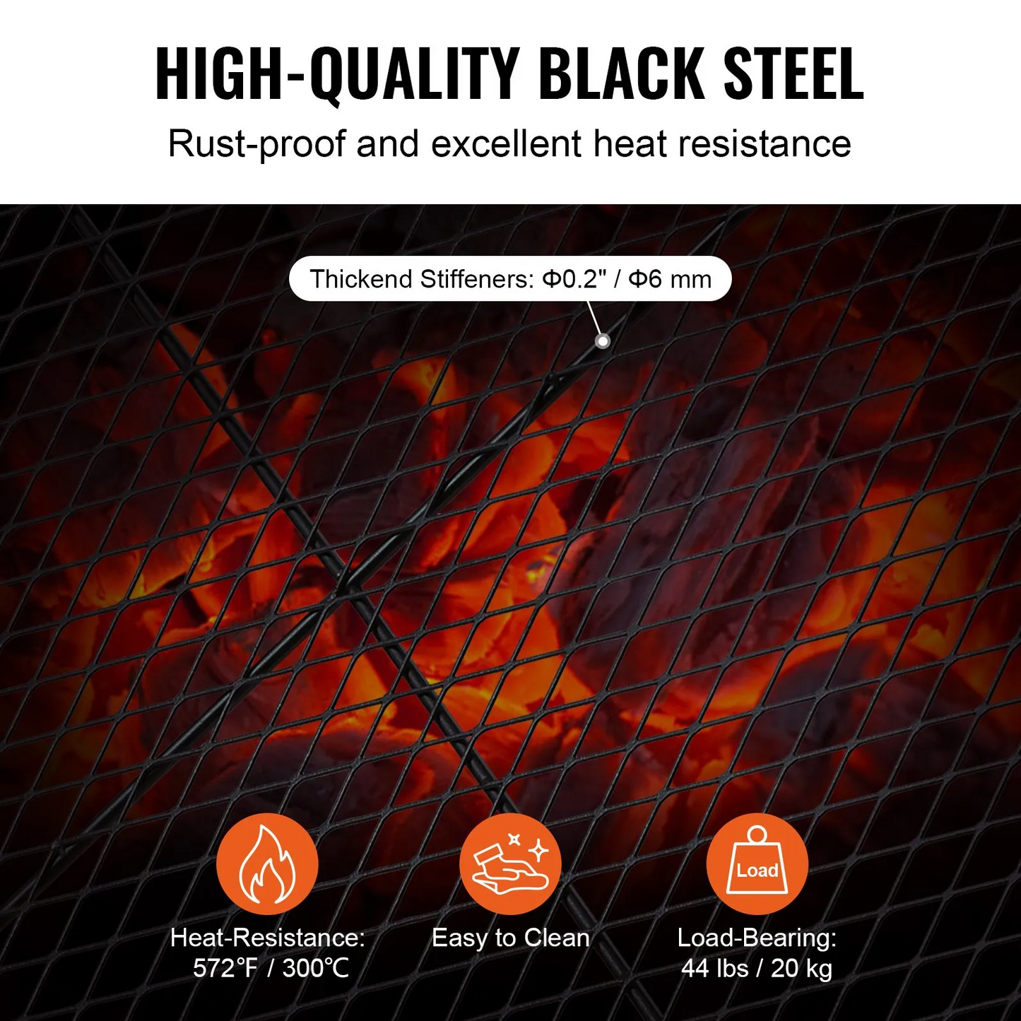 VEVOR X-Marks Fire Pit Grill Grate, Round Cooking Grate, Heavy Duty Steel Campfire BBQ Grill Grid,-$35