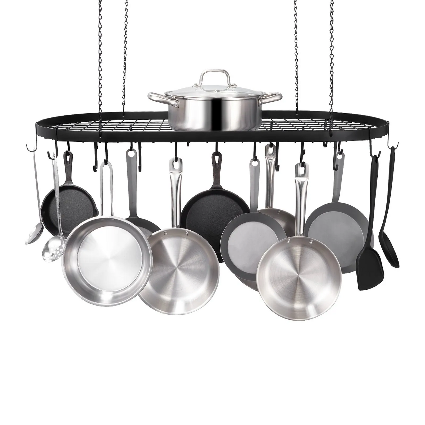 VEVOR Hanging Pot Rack, 36 inch Hanging Pot Rack Ceiling Mount, Ceiling Pot Rack with 20 S Hooks,-$35