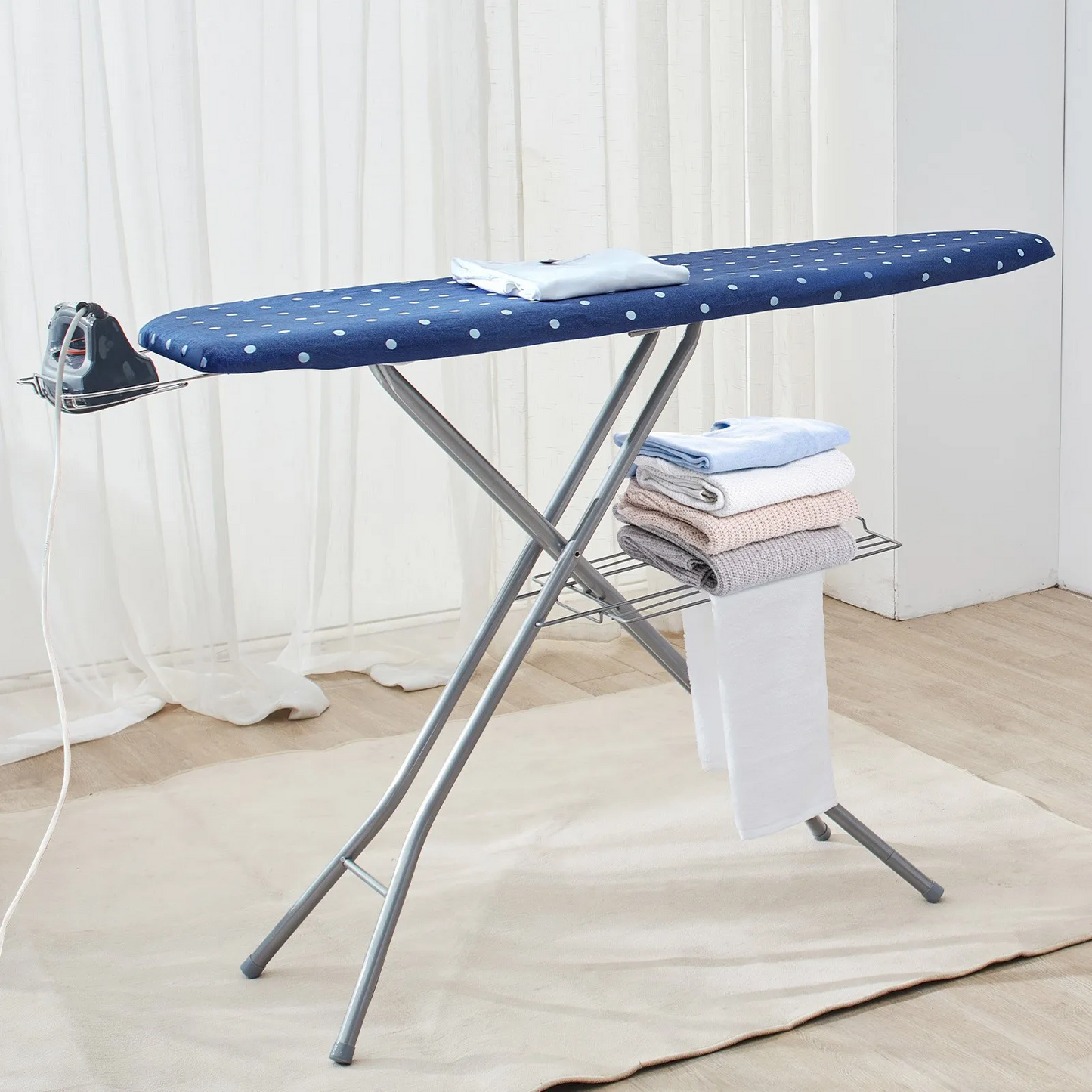 VEVOR Ironing Board with Bottom Storage Tray, Thickened 4 Layers Iron Board with Heat Resistant Cover,-$55
