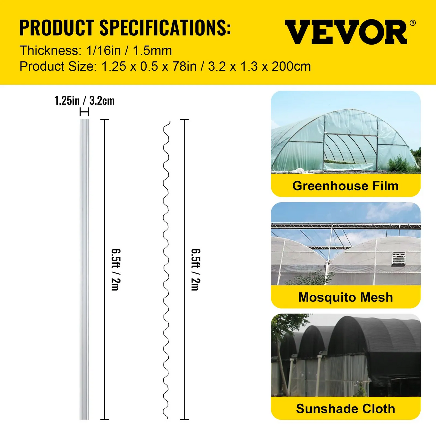 VEVOR Wire and Lock Channel, 6.56ft Spring Lock & U-Channel Bundle for Greenhouse,-$60