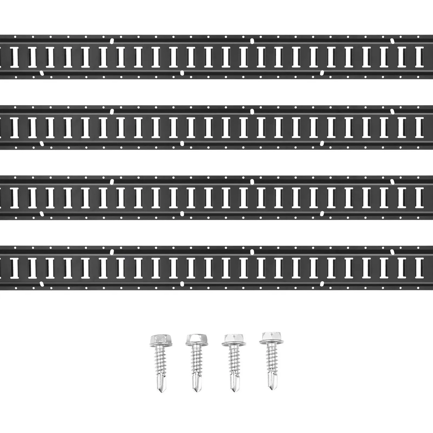 VEVOR E Track Tie Down Rail Kit, 5' Steel Rails, 4 Pack, Secure Cargo & Heavy Loads Up to 2000 lbs,-$70