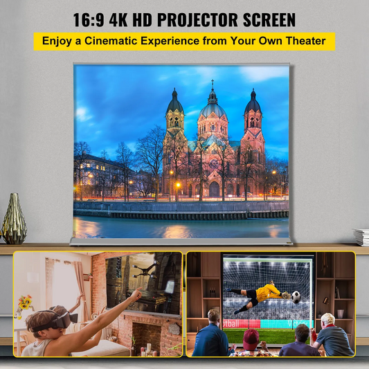 VEVOR Projector Screen, 110\" 16:9 4K/8K Ultra HDR, Pull Up Projector Screen, Rising Projection Screen,-$220