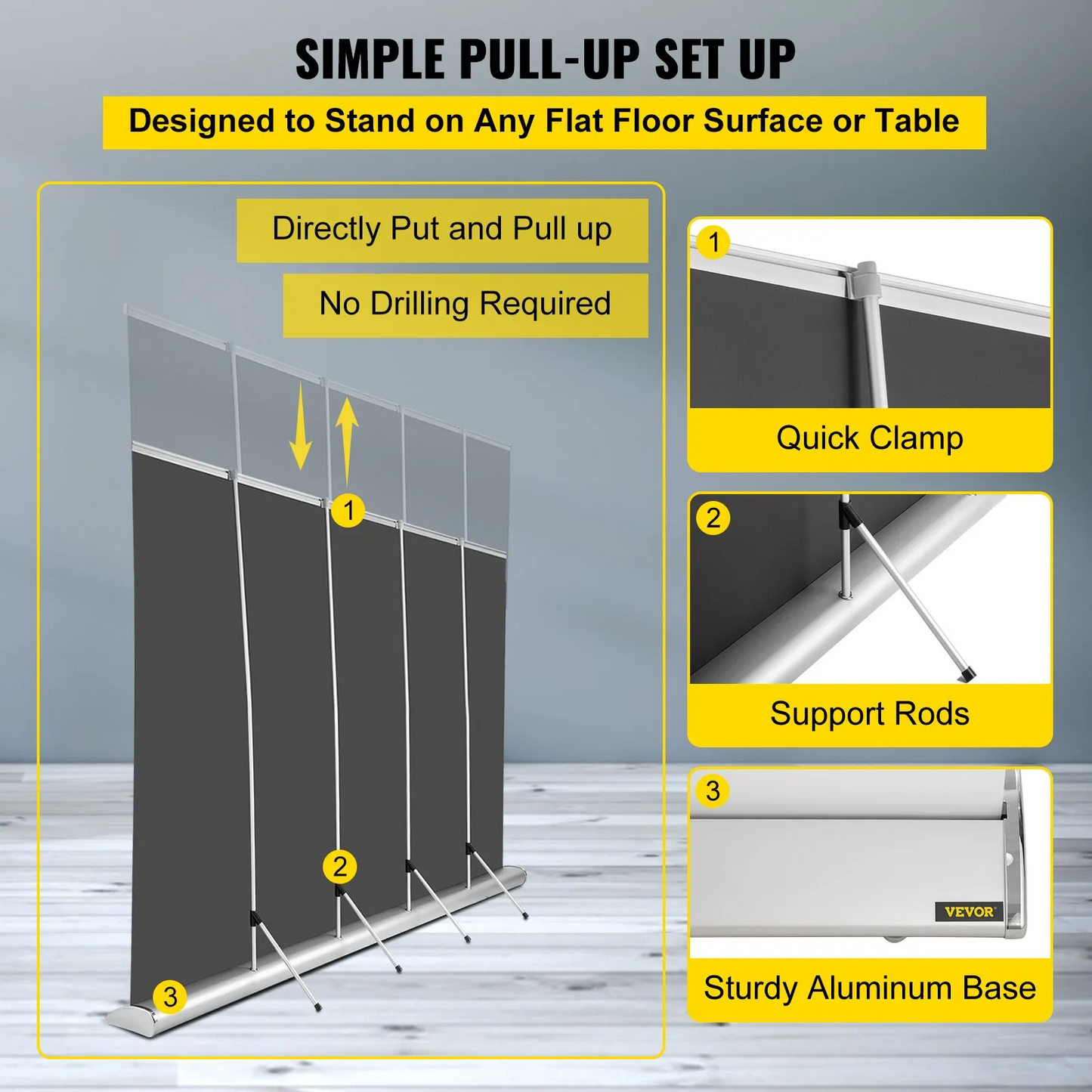 VEVOR Projector Screen, 110\" 16:9 4K/8K Ultra HDR, Pull Up Projector Screen, Rising Projection Screen,-$220
