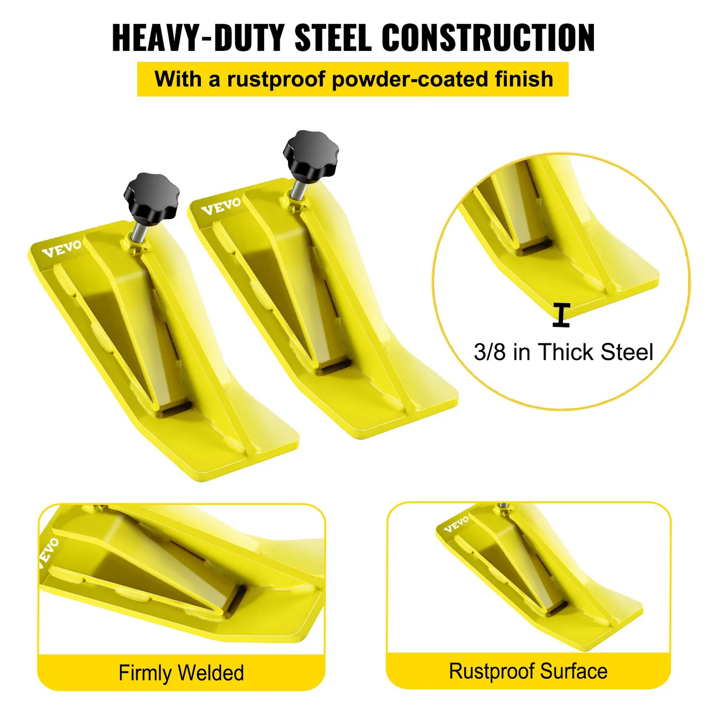 VEVOR 2pcs Tractor Bucket Protector Ski Edge Tamer Protector Snow Removal Yellow,-$45