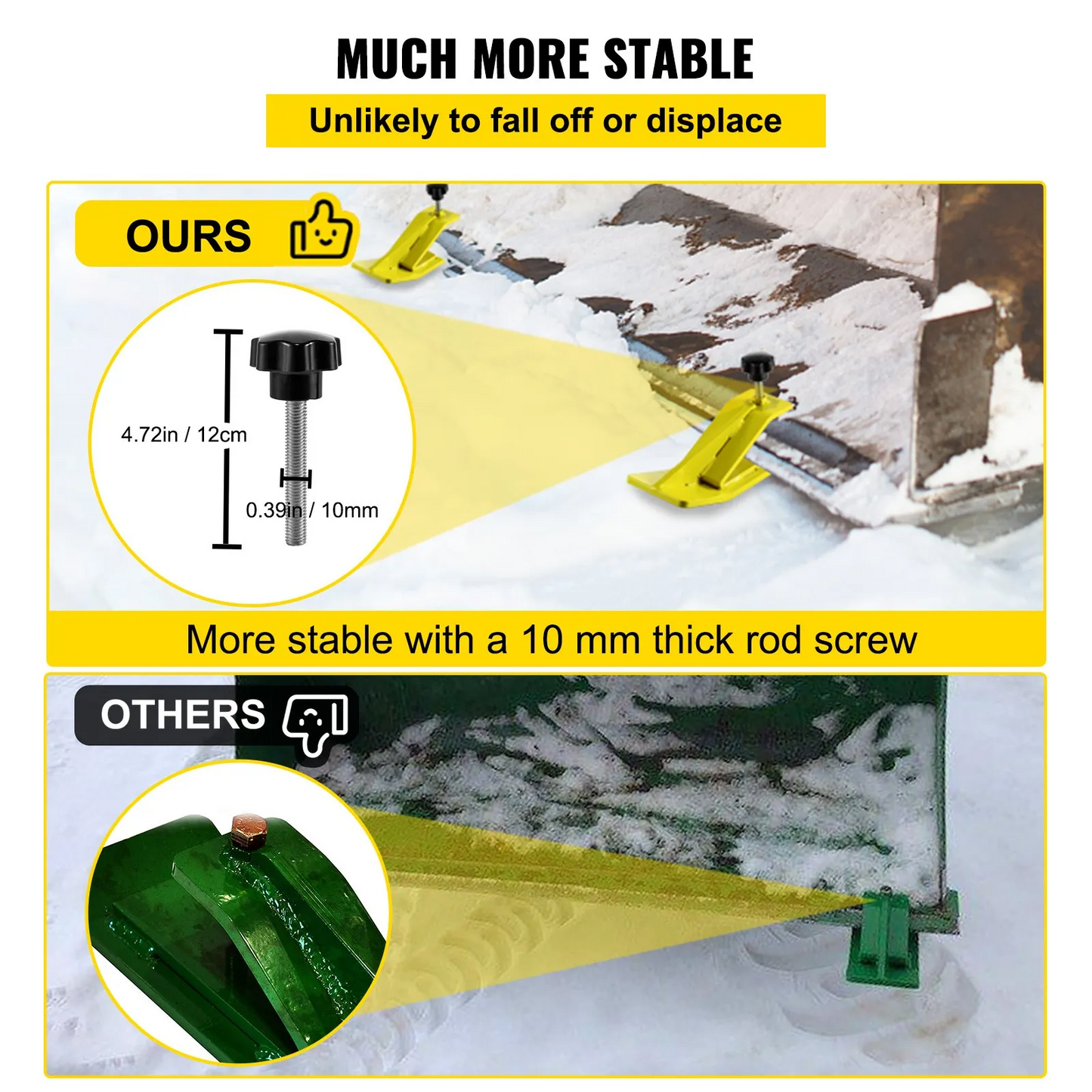 VEVOR 2pcs Tractor Bucket Protector Ski Edge Tamer Protector Snow Removal Yellow,-$45