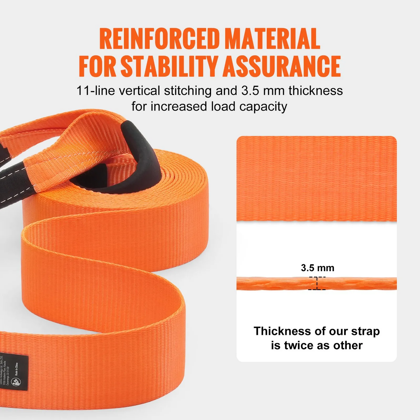 VEVOR Heavy Duty Tow Strap Recovery Kit 3" x 30 ft (MBS-36,000 lbs) Tree Saver Winch Strap,-$35
