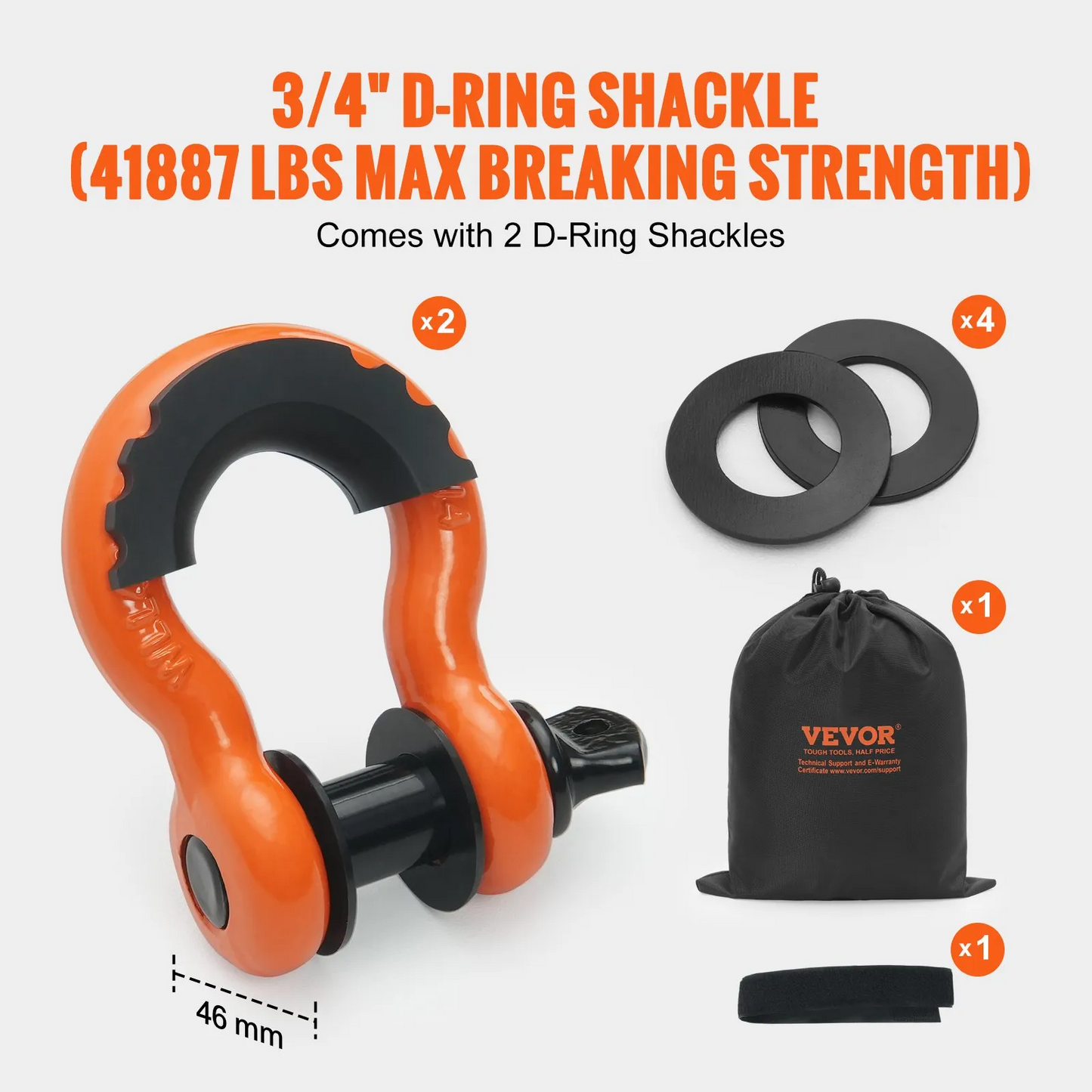 VEVOR Heavy Duty Tow Strap Recovery Kit 3" x 30 ft (MBS-36,000 lbs) Tree Saver Winch Strap,-$35