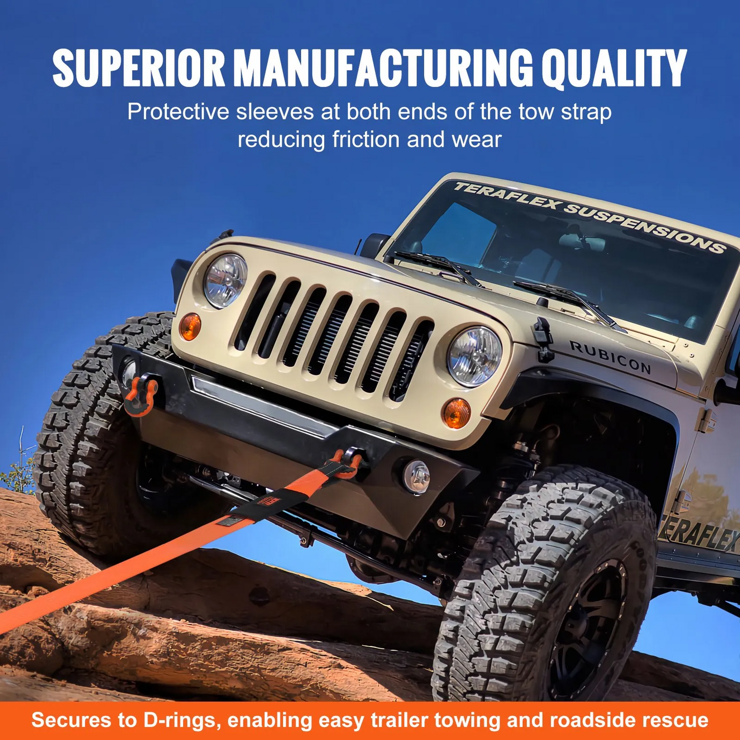 VEVOR Heavy Duty Tow Strap Recovery Kit 3" x 30 ft (MBS-36,000 lbs) Tree Saver Winch Strap,-$35